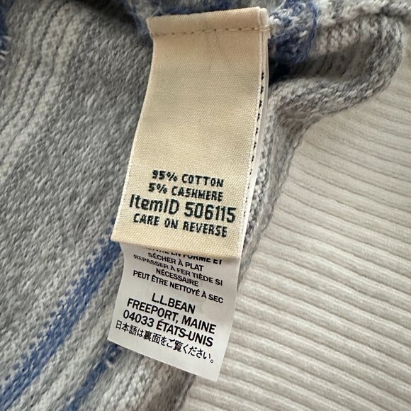 L.L. Bean Nordic Fair Isle Cashmere Blend Cardigan Button Down Sweater - Picture 7 of 11